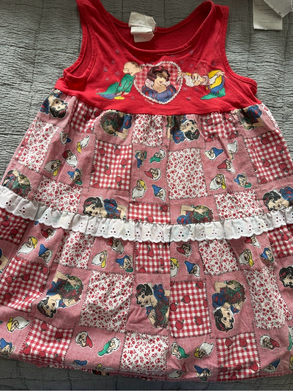Disney Red Snow White & Dwarfs Kids Pajama Top